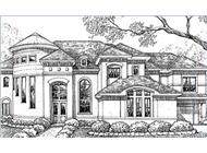 Luxury homeplans front rendering.