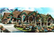 This image shows the beauty of this rustic Luxury House Plan.