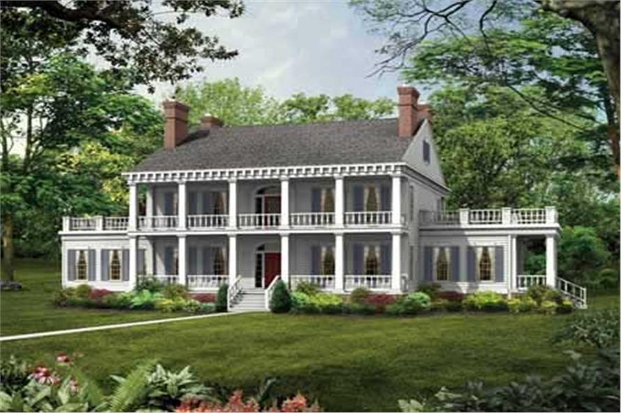 Colonial - Plantation Style House Plan #137-1375