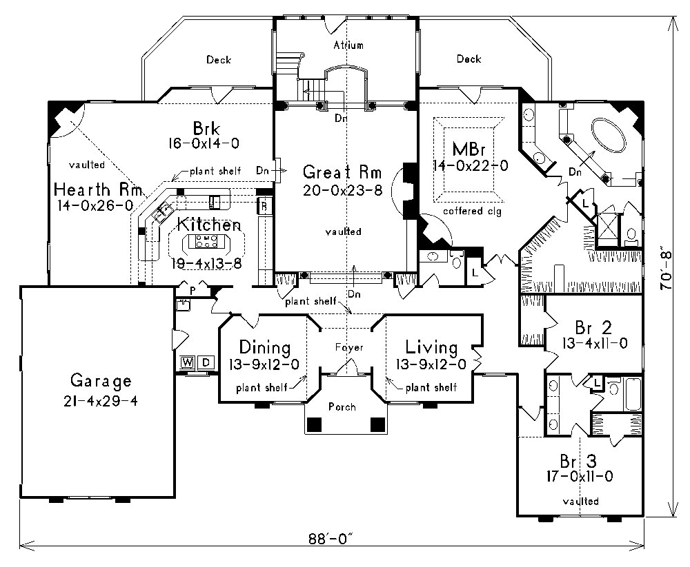 Ranch House Plan 1381033 3 Bedrm, 3810 Sq Ft Home