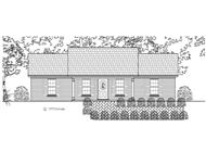 This is the front elevation of these Country Ranch Home Plans.