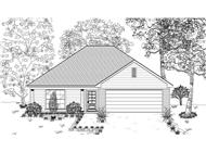 This is the black and white front elevation for these Small House Plans.