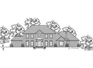 This is the black and white front elevation of these Luxury Homeplans.