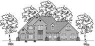 This is the front elevation of these European Houseplans.