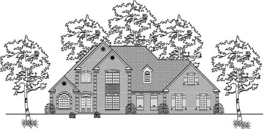 This is the front elevation of these European Houseplans.
