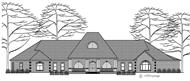 This image shows the front elevation of these Luxury Houseplans.