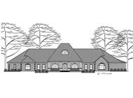 This image shows the front elevation of these Luxury Houseplans.