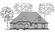 This is a black and white elevation of these European Houseplans.
