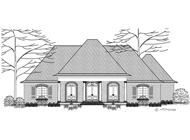 This is a black and white rendering of these French Country House Plans,