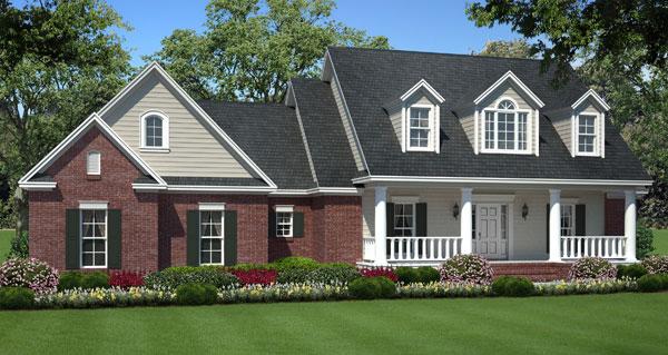 141-1007 house plan front rendering