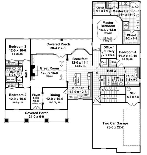 Floor Plan First Story for country house plans # HPG-2266-1