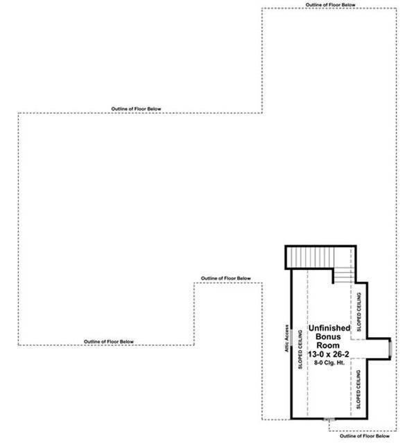 Floor Plan Bonus Room for country house plans # HPG-2266-1
