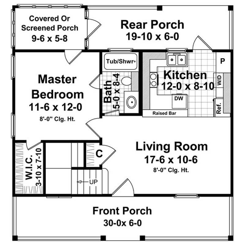 Country Home Plan 3 Bedrms, 2 Baths 1200 Sq Ft 1411031