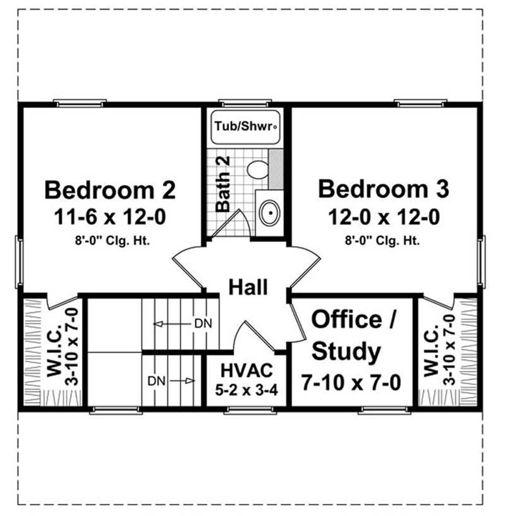 House Plan HPG-12002-1 Second Floor Plan