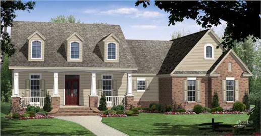 This is a computerized rendering for these Traditional Home Plans.