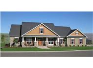 This is the front elevation for these Traditional House Plans.
