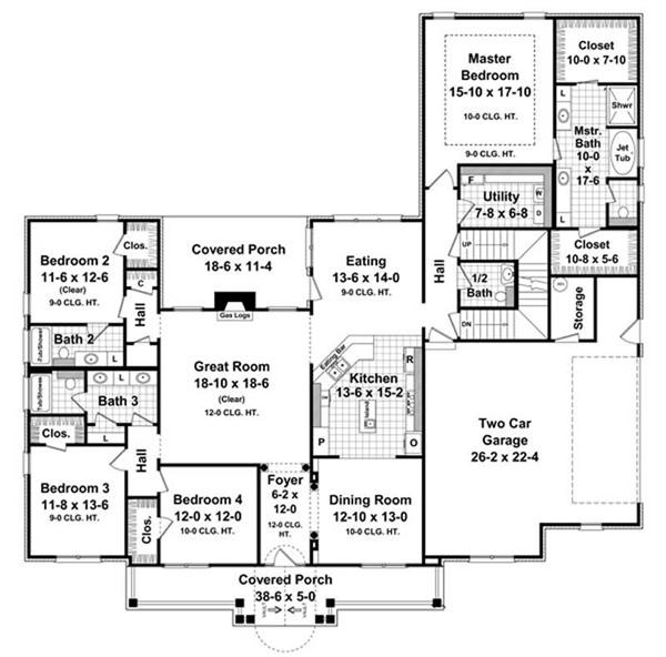 Floor Plan First Story for country house plans HPG-2769