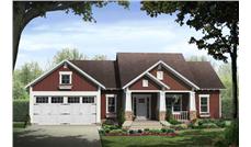 This is a colored computer rendering of these Country House Plans.