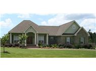 This is the front elevation for these Craftsman House Plans.