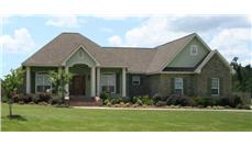 This is the front elevation for these Craftsman House Plans.