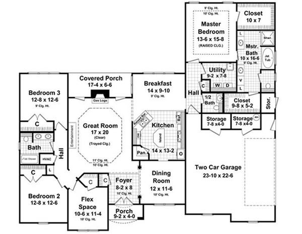 House Plan HPG-2350-1 Main Floor Plan