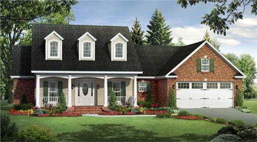 Here is another computer rendering of a Cape Cod Homeplan.