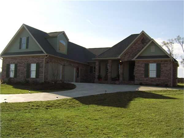 This image is an angled front elevation of these European Home Plans.