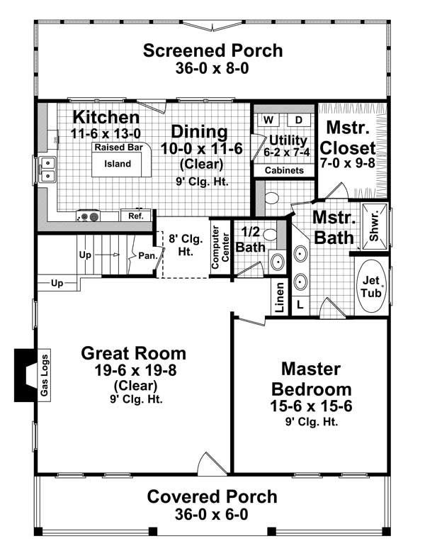 3 Bedrm, 1900 Sq Ft Country House Plan 1411101
