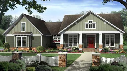 This is a colorful computer rendering of these Traditional Homeplans.