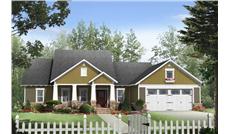 Here is a beautifully colored rendering of these Craftsman Home Plans.