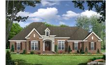 This image is a colored front rendering for these European Home Plans.