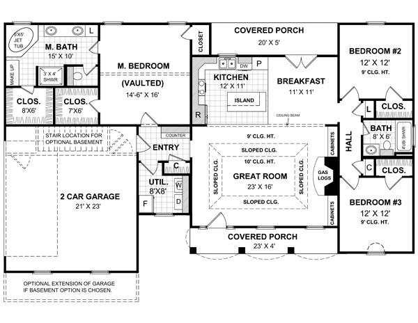 141-1134 house plan main floor