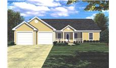 This is a computer rendering of these small house plans # 7823