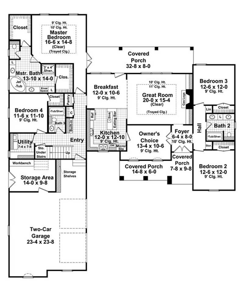 European Country House Plan 1411182 4 Bedrm, 2400 Sq Ft