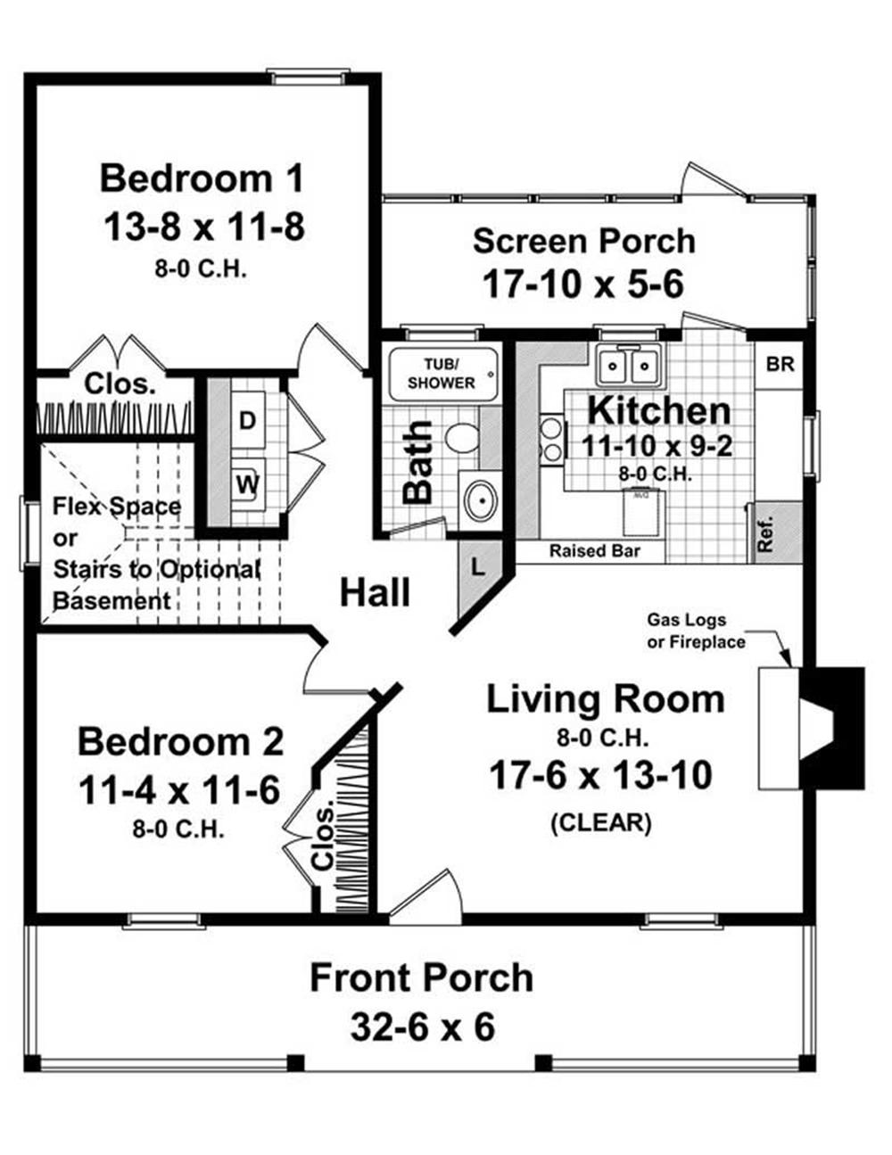 House Plan HPG-400-1 Main Floor Plan