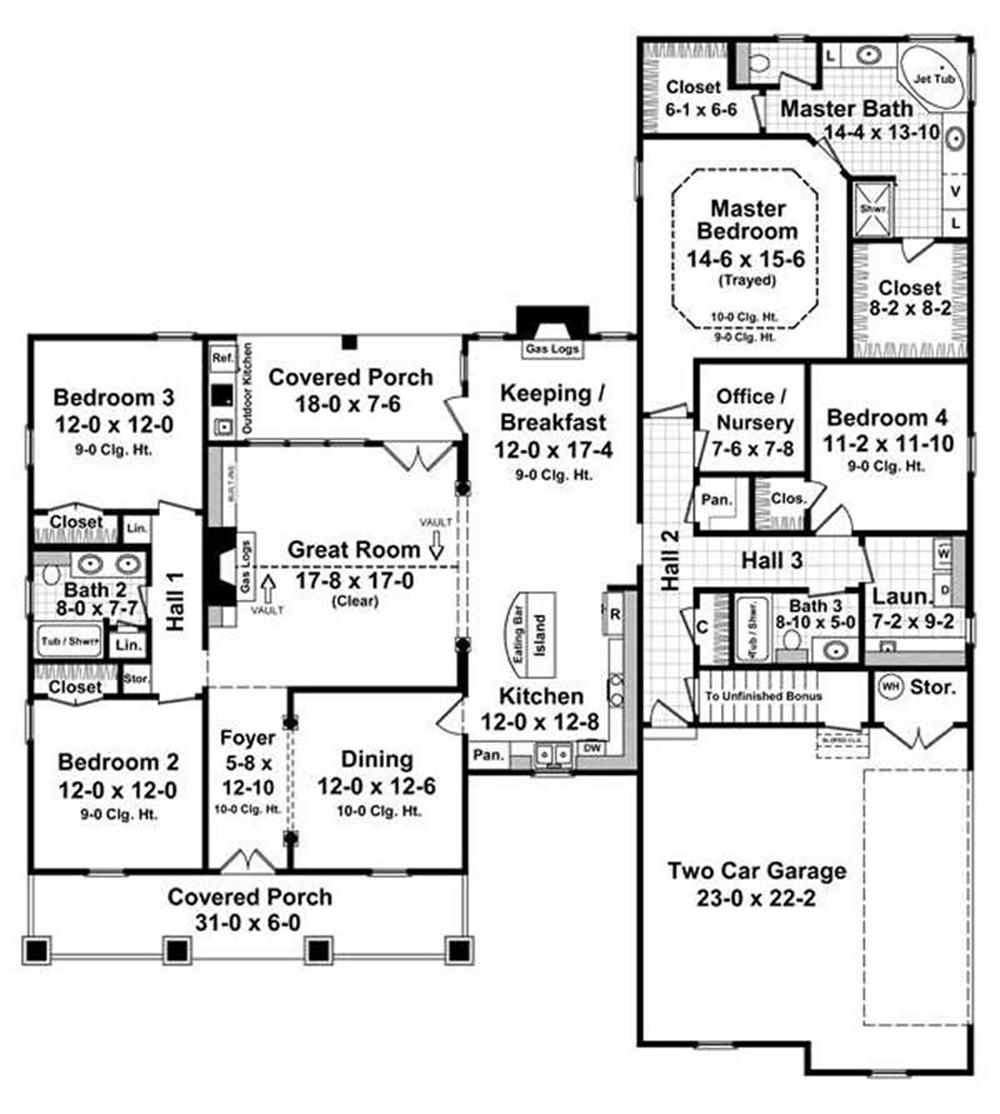House Plan HPG-2500-1 Main Floor Plan