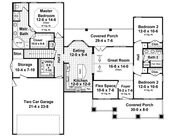 141-1242 house plan main floor