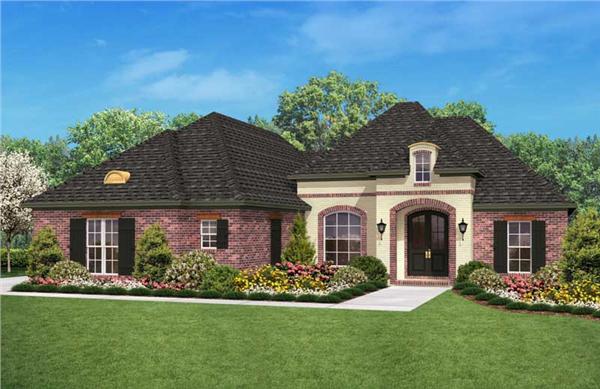 This is a computer rendering of these French House Plans.