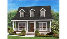 This is a front elevation rendering from a computer of these Country Homeplans.