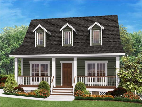 This is a front elevation rendering from a computer of these Country Homeplans.