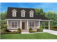 This is a colored rendering of these Cape Cod House Plans.