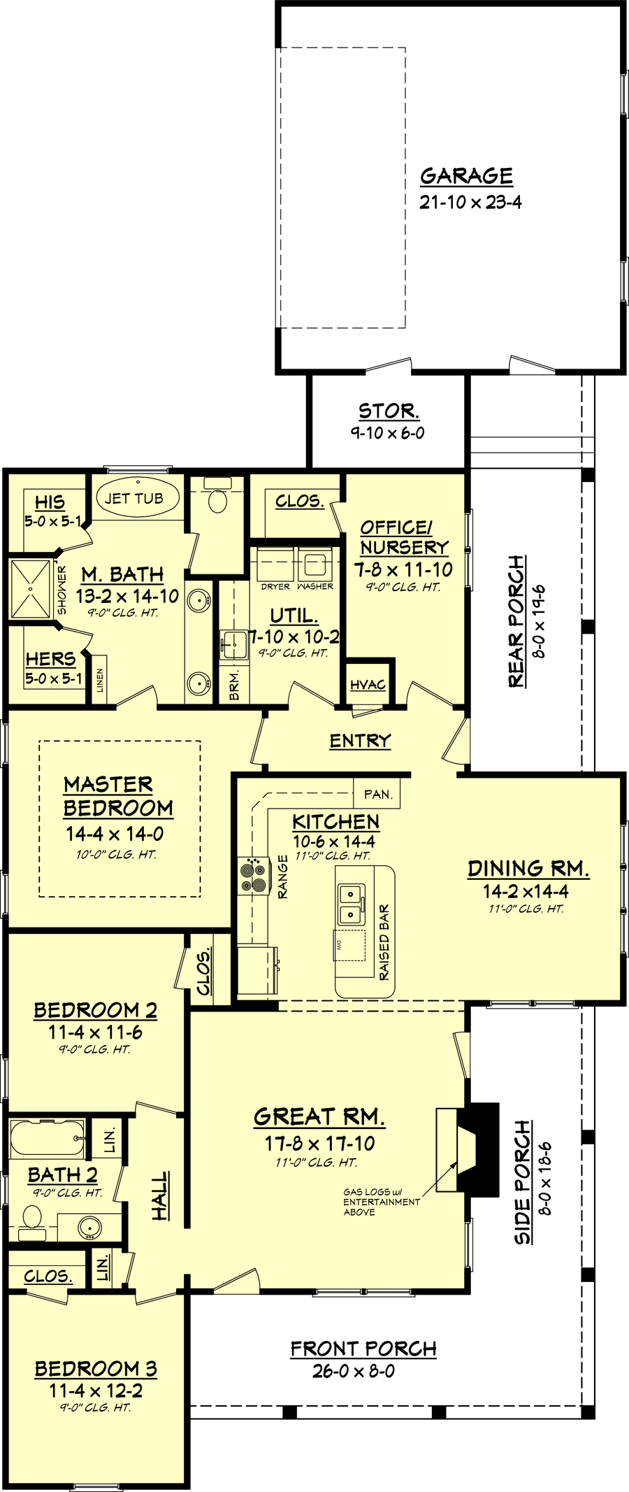 House Plan #142-1048 : 3 Bedroom, 1900 Sq Ft Ranch ...