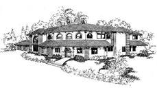 Southwest homeplans rendering.