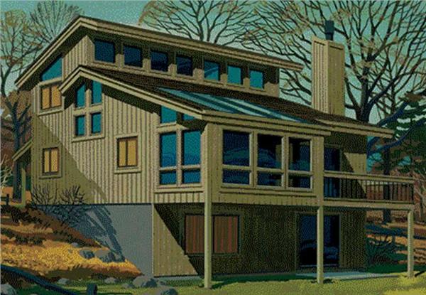 Home Plan Rear Elevation