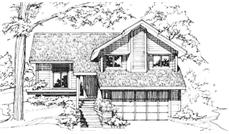 This image shows the Postmodern Style of this house plan.