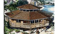 This is the colored rendering for Vacation House Plans LS-H-821-1A.