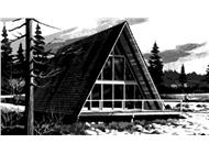 This image shows the front elevation of A-Frame Houseplans LS-H-726-3B.
