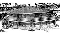 This image shows the front elevation of Vacation Homeplans LS-H-861-2C.