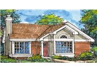 This is the colored front rendering for Ranch House Plan LS-B-92017