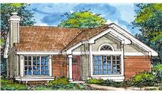 This is the colored front rendering for Ranch House Plan LS-B-92017